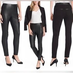 White House Black Market Women’s Black Faux Leather The Leggings Pants